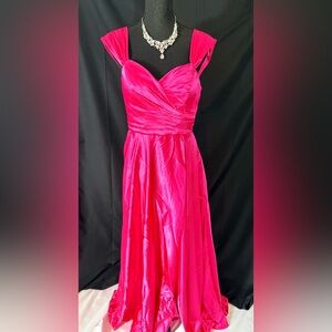 Vibrant Pink Satin Dress